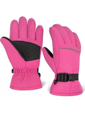 Kids Pink Insulated Winter Gloves Tough Outdoors Snow Gloves - Ski & Snow